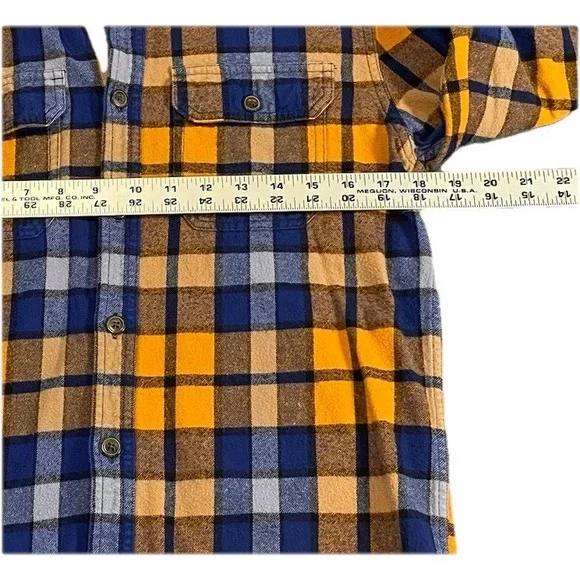 Aeropostale Men's Button Up Hoodie Flannel Blue Orange X-small - Picture 5 of 14